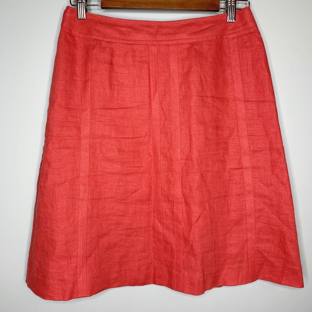 Ann Taylor Coral Linen Skirt